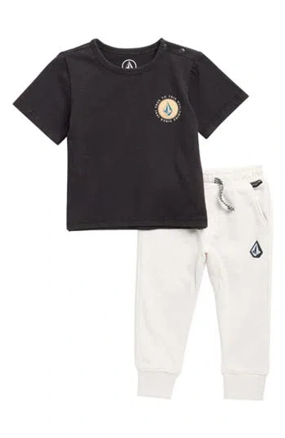 Volcom Babies'  Jersey Graphic T-shirt & Joggers Set In Black