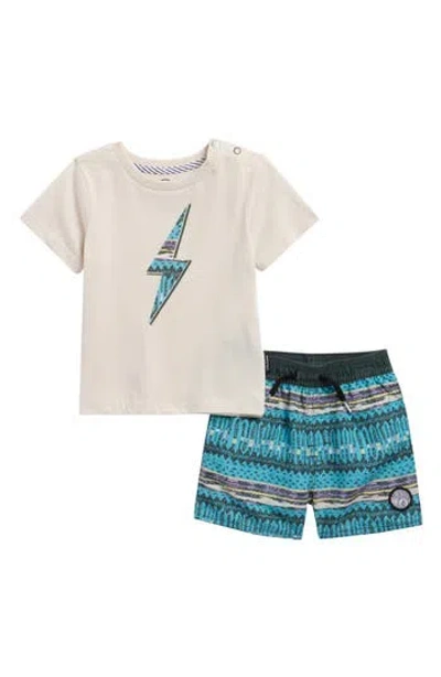 Volcom Babies'  Jersey T-shirt & Swim Shorts Set In White