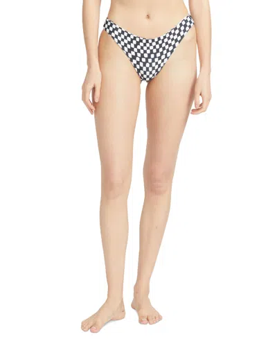 Volcom Juniors' Check Mate Printed Cheekini Bottoms In Electric Coral