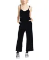 Volcom Juniors' Cording To U Sleeveless Flare-leg Romper In Black
