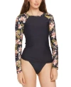 Volcom Fronds Forever Long Sleeve Rashguard In Multi