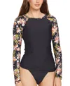 Volcom Fronds Forever Long Sleeve Rashguard In Multi