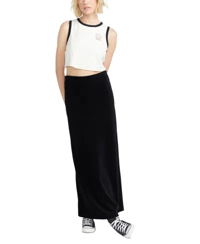 Volcom Juniors' Fun Fever Cropped Cotton Tank Top In Bone