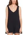 Volcom Hang Loose Cotton Cover-up Romper In Black