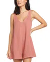 Volcom Hang Loose Cotton Cover-up Romper In Mauverose