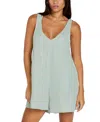 Volcom Juniors' Hang Loose Romper Swim Cover-up In Sea Glass