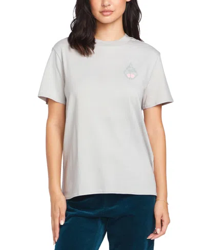 Volcom Juniors' Lock It Up Short-sleeve T-shirt In Light Grey