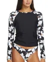 Volcom Midnight Lily Long Sleeve Rashguard In Black