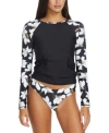 Volcom Juniors Midnight Lily Rash Guard Bottoms In Black