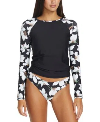 Volcom Juniors Midnight Lily Rash Guard Bottoms In Black