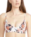 Volcom Check Mate Bikini Top In Electric Coral