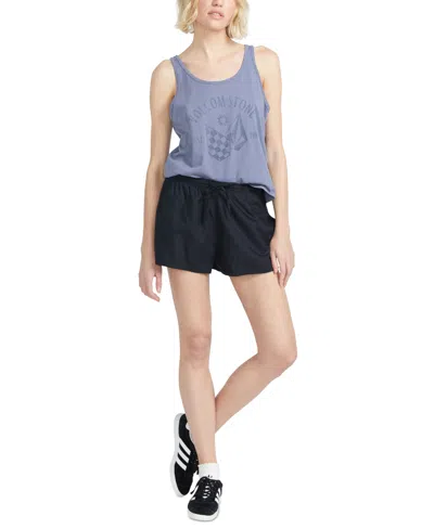 Volcom Juniors' Stone Def Pull-on Drawstring Shorts In Black