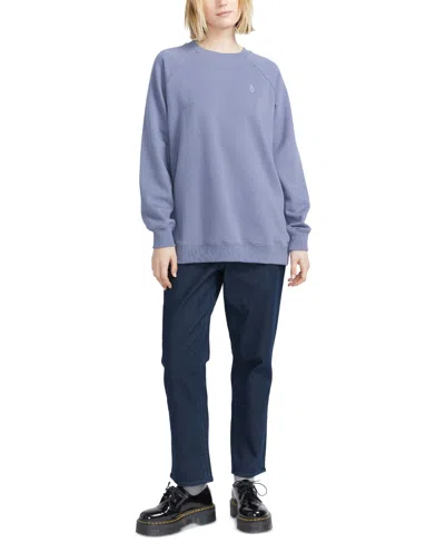 Volcom Juniors' Stone Magic Crewneck Sweatshirt In Denim