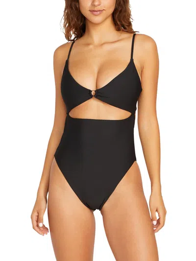 Volcom Simply Seamless Cut Out Swimsuit In Black