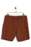 Volcom Kick Turn Fleece Shorts In Brown