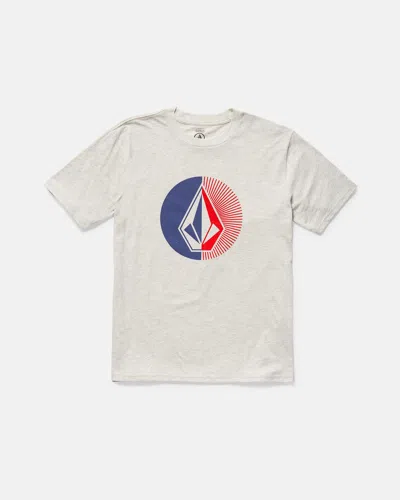 Volcom Kids' Big Boys' Circle Stone Split Short Sleeve Tee In Gray