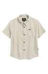 Volcom Kids' Brain Melter Short Sleeve Button-up Shirt In Neutral