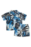 Volcom Kids' Cabana Camp Shirt & Shorts Set In Black