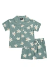 Volcom Kids' Cabana Camp Shirt & Shorts Set In Light Sage