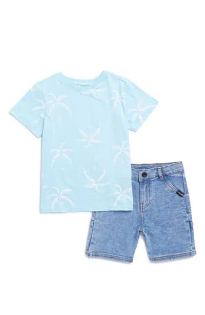 Volcom Kids' Carpenter T-shirt & Denim Shorts Set In Blue