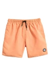 Volcom Kids' Center Swim Trunks In Orange