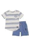 Volcom Kids' Crewneck T-shirt & Swim Shorts Set In Blue