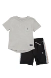 Volcom Kids' Crewneck T-shirt & Swim Shorts Set In Grey