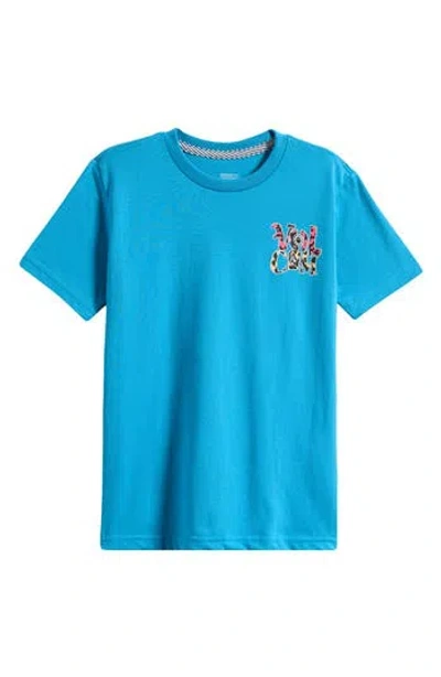 Volcom Kids' Eye Warp Logo Graphic T-shirt In Blue
