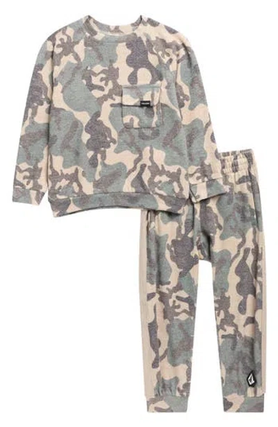 Volcom Kids' Fleece Top & Joggers Set In Gray