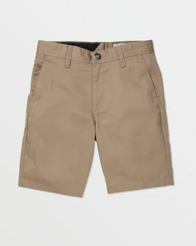 Volcom Kids' Frickin Chino Shorts 16" In Brown