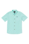 VOLCOM KIDS' GEO PRINT SHORT SLEEVE BUTTON-UP SHIRT