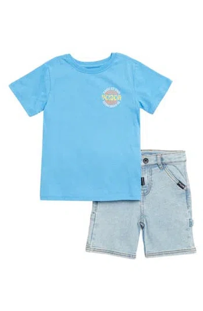 Volcom Kids' Graphic T-shirt & Carpenter Shorts In Blue