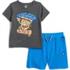 Volcom Kids' Graphic T-shirt & Shorts Set In Charcoal Heather