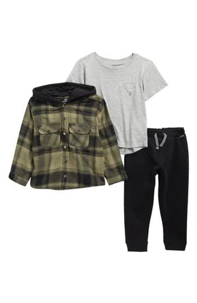 Volcom Kids' Hooded Jacket, T-shirt & Joggers Set In Brown