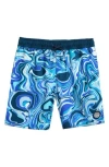 Volcom Kids' Lido Swim Trunks In Blue