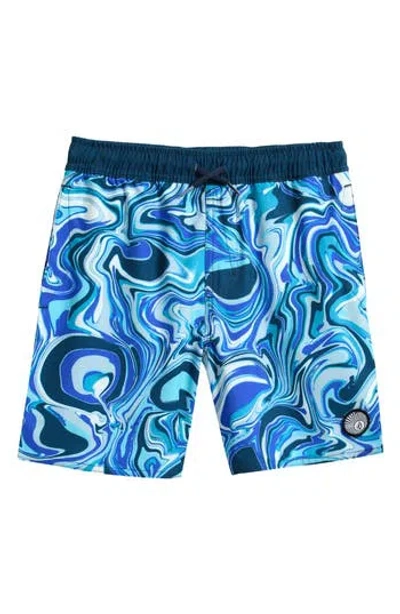 Volcom Kids' Lido Swim Trunks In Blue