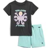 Volcom Kids' Logo Cotton Jersey T-shirt & Hybrid Shorts Set In Black