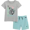 Volcom Kids' Logo Cotton Jersey T-shirt & Hybrid Shorts Set In Grey Heather