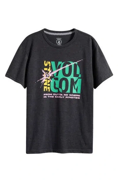 Volcom Kids' Outta Nowhere Logo Graphic T-shirt In Black