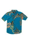 VOLCOM KIDS' PARADISO FLORAL SHORT SLEEVE BUTTON-UP SHIRT