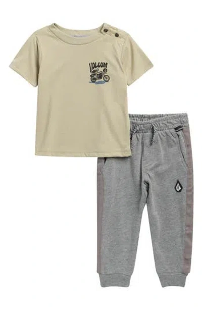 Volcom Babies'  Kids' Skate Graphic Short Sleeve Tee & Joggers Set In Green