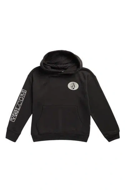 Volcom Kids' Stone Stacker Fleece Hoodie In Black