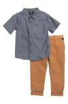 Volcom Kids' Button-up Shirt & Chinos Set In Blue