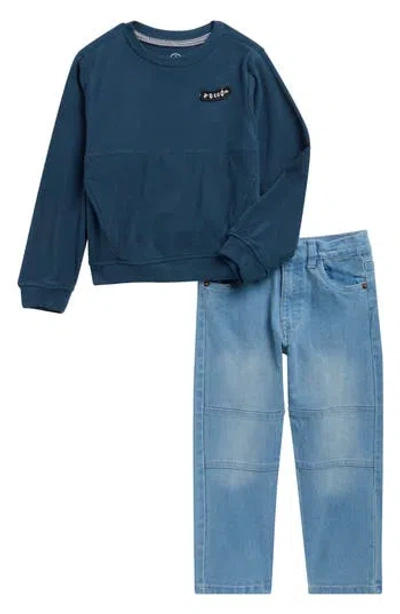 Volcom Kids' Sweatshirt & Jeans Set In Blue
