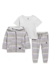 Volcom Kids' T-shirt, French Terry Hoodie & Joggers Set In Multi