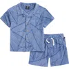 Volcom Kids' Terry Shirt & Shorts Set In Blue