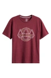 Volcom Kids' Walker Cotton Graphic T-shirt In Burgundy