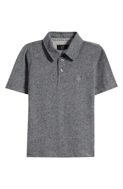 Volcom Kids' Wowser Cotton Blend Polo In Dark Gray