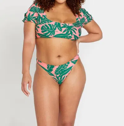 Volcom Leaf Ur Life Bikini Bottom In Emerald Green
