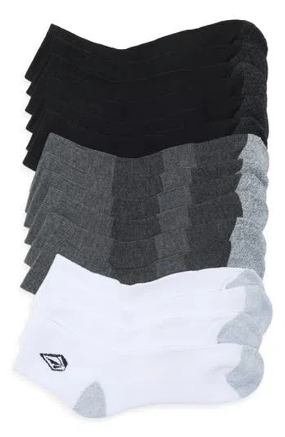 Volcom Leg Logo 8-pack Athletic Quarter Socks In Multi